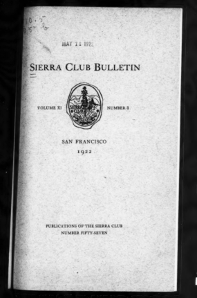 Sierra Club Bulletin 1922 Vol 11 No 3 January thumbnail